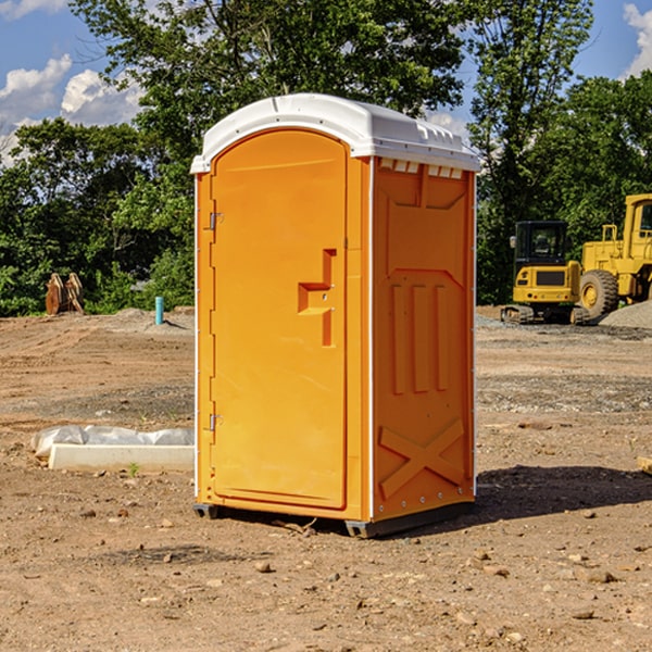 how often are the porta potties cleaned and serviced during a rental period in Guston Kentucky